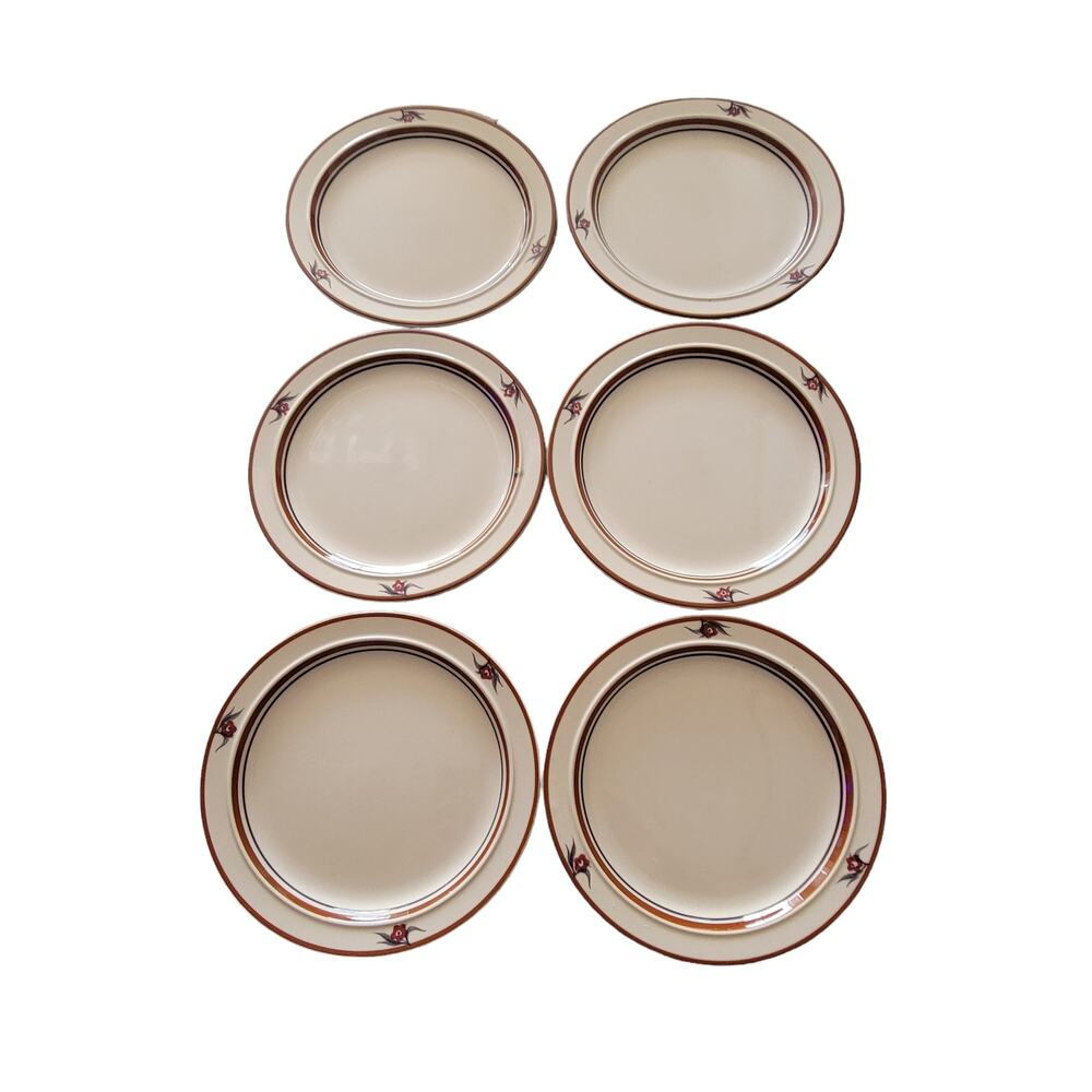 Vintage Y2K The Cellar Macy Perimeter Salad Plates‎ Set of 6 Japan Floral 7.25"